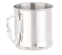 Tasse en acier inoxydable - MARQUE - 250 ml - Mousqueton pliable - Compatible lave-vaisselle - Cylindrique