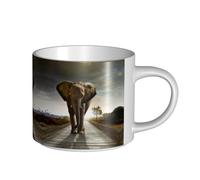 Tasse en céramique 3D éléphant de grande capacité, corps délicat, corps épais, simple et élégant