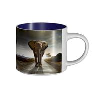 Tasse en céramique 3D éléphant de grande capacité, corps délicat, corps épais, simple et élégant
