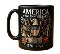 Tasse en céramique - 9 x 10 x 8 cm Tasse à café en céramique pour boisson, 11 onces tasse à thé en céramique avec poignée, tasse en céramique pour café, 250e drapeau et aigle symbole culturel avec