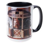 Tasse en céramique à thème d ' écurie de cheval, tasse à boire à impression plate 2D, parfaite pour offrir à un ami, à la famille ou à des collègues, tasse en céramique pour amoureux des chevaux