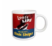 Tasse En Céramique Affiche De Guerre Vintage « La Langue Bien Pendue Peut Couler Les Navires » Minimaliste Mug Thé Décoratifs Mugs À Café Pour Fête Boissons Ami