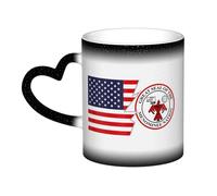Tasse en céramique avec drapeau de la nation Menominee et de l'Amérique, sensible à la chaleur, changement de couleur, tasse isolée, nouveauté, tasses de voyage uniques, tasses pour la maison, 11 oz