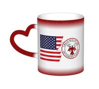 Tasse en céramique avec drapeau de la nation Menominee et de l'Amérique, sensible à la chaleur, changement de couleur, tasse isolée, nouveauté, tasses de voyage uniques, tasses pour la maison, 11 oz