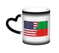 Tasse en céramique avec drapeau de la nation Sac and Fox et de l'Amérique, sensible à la chaleur, changement de couleur, tasse isolée, nouveauté, tasses de voyage uniques, tasses pour la maison, 11 oz
