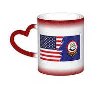 Tasse en céramique avec drapeau de la nation St'at'imc et de l'Amérique, sensible à la chaleur, changement de couleur, tasse isolée, nouveauté, tasses de voyage uniques, tasses pour la maison, 11 oz