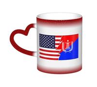 Tasse en céramique avec drapeau de Mogadiscio, Somalie et Amérique, sensible à la chaleur, changement de couleur, tasse isolée, nouveauté, tasses de voyage uniques, tasses pour la maison, 11 OZ