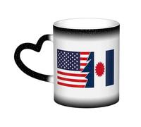 Tasse en céramique avec drapeau du peuple Tai Dam et de l'Amérique, sensible à la chaleur, changement de couleur, tasse isolée, nouveauté, tasses de voyage uniques, tasses pour la maison, 11 oz