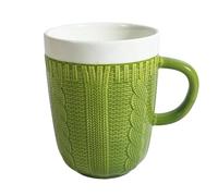 Tasse en céramique avec fil de laine 320 ml - Peut être utilisée pour les petits fils de laine fraîche - Résistant aux hautes températures - Vert