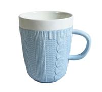 Tasse en céramique avec fil de laine 320 ml - Peut être utilisée pour les petits fils de laine fraîche - Résistant aux hautes températures - Bleu