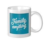 Tasse en céramique avec inscription « Family is Everything On » - Turquoise - 325 ml