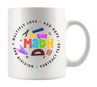 Tasse en céramique avec inscription Love Hope Fear Do The Math Funny Math Lover Lover pour étudiant et enseignant, algèbre - Blanc - 325 ml