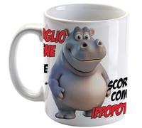 Tasse en céramique avec la phrase "Je te veux bien aussi… vous pétez comme un hippopotame"