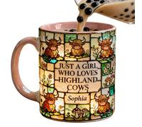 Tasse en céramique avec motif vache - Tasse à café adorable pour le thé chaud, tasses amusantes pour brunchs du week-end, bureaux de bureau, retraites à la campagne