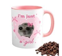 Tasse en céramique avec nœud papillon - Tasse sur le thème du hamster, design amusant, finition émaillée lisse, poignée irrésistible de tristesse | Café hilarant pour les amateurs de café du matin, la