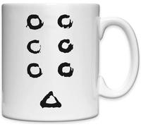 Tasse en céramique blanche avec bannière de sept samouraïs