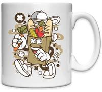Tasse en céramique blanche avec inscription « Eat Your Vegetables Go Green »