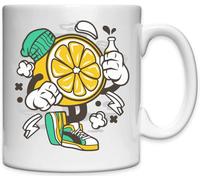 Tasse en céramique blanche avec inscription « Lemon When Life Gives You Lemons »