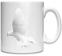 Tasse en céramique blanche colombe Flying Peace Pigeon blanc