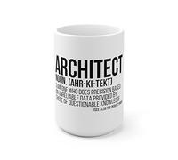 Tasse en céramique blanche drôle d'architecture définition sarcasme signification dicton jeux de mots hilarant construction étudiant école femmes hommes 450 ml