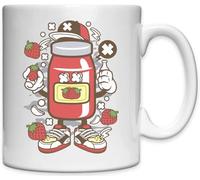 Tasse en céramique blanche I Love Strawberry Jam Strawberries Urban Art