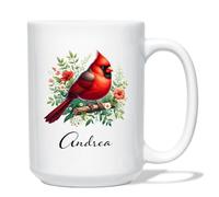 Tasse en Céramique Cardinal Rouge Tasse À Café Fine Tasses À Thé Rigolo Tasses en Porcelaine pour Idée Cadeaus Bureau Famille 330 ML