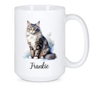 Tasse en Céramique Chat Maine Coon Tasse À Café Vintage Tasses À Thé Fine Tasses en Porcelaine pour Anniversaire Bureau Cadeauxs 330 ML