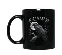 Tasse en céramique | Corbeau noir - Tasse à café sarcastique attitude corbeau | pour thé, lait, cuisine, salon, bureau, voyage, pique-nique, vacances, fête d'anniversaire, femme, collègues de