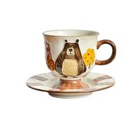 Tasse en céramique de 250 ml avec petit ours en relief avec petite personnalité et ustensiles exquis - Petit ours