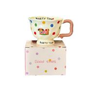 Tasse en céramique de 370 ml pour la maison chinoise simple résistante aux hautes températures - Chiot à pois D