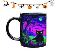 Tasse en céramique de chat | Tasse Halloween Animal de compagnie effrayant | Tasse festive pour le travail Jus Amis Adultes Lait Bière Enfants Hommes Femmes