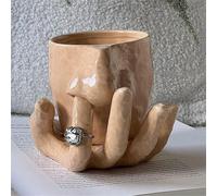 Tasse en céramique de cueillette de nez, personnalité créative tasses de rangement amusantes et porte-mains, porte à pinceau à stylo, bac à bains à bagues plateau de bijoux (1Pcs)