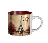 Tasse en céramique de grande capacité Tour Eiffel Love Paris, corps délicat, corps épais, simple et élégant