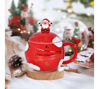 Tasse en Céramique de Noël 400ml - Coupe avec Couvercle, Cadeau Agresser pour Café - Coffret pour Femme, Fille, Maman, Enfant, Garçon