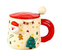 Tasse En Céramique De Noël Avec Couvercle Et Cuillère À Figurines Détachables Magnétiques Fabriqué Acier Inoxydable D'une Capacité 400 Ml Pour Contenir Du Café Thé Cacao Chaud D'autres Boissons