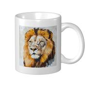 Tasse en céramique de style vintage, motif tête de lion, tasse à café, tasse à eau pour la maison et le bureau, 325 ml