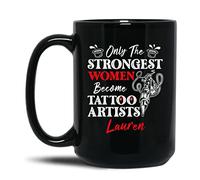 Tasse en Céramique des Femmes Deviennent Tatoueuses Tasse À Café Fine Tasses en Porcelaine Rigolo Tasses À Thé pour Anniversaire Cadeau Fêtes Famille 330 ML