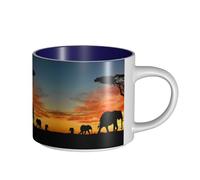 Tasse en céramique éléphant africain de grande capacité, corps délicat, corps épais, simple et élégant