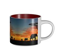 Tasse en céramique éléphant africain de grande capacité, corps délicat, corps épais, simple et élégant