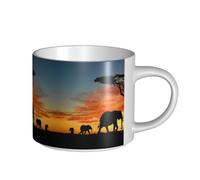 Tasse en céramique éléphant africain de grande capacité, corps délicat, corps épais, simple et élégant