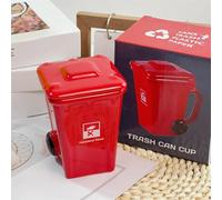 Tasse en céramique en forme de poubelle, design amusant et insolite, poignée résistante à la chaleur, vernis lisse, passe au four, usage quotidien, eau, thé, café, cadeau fantaisie pour bureau