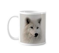 Tasse en céramique et porcelaine avec poils de loup Blanc