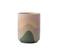 Tasse en céramique faite à la main en poterie brute pour cérémonie du thé traditionnelle, multifonction (thé/café/eau) (orange)