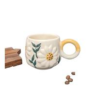 Tasse en céramique faite à la main pour meilleur ami, tasse à café, thé, lait, thé vert, tasse à café froid, passe au micro-ondes et au lave-vaisselle - Tournesol 250 ml (lot de 1)
