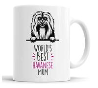 Tasse en céramique Havanese World's Best Mum | Cadeau | Chien pour un anniversaire, Noël | Amie, maman, tante, sœur