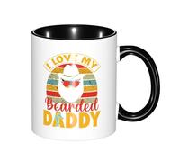 Tasse en Céramique J'aime Mon Papa Barbu Rigolo Fun Café Mug Multicoloré Saint Valentin Tasses À Café 11Oz
