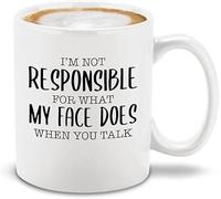 Tasse En Céramique Je Ne Suis Pas Responsable De Ce Que Je Ressens Sur Mon Visage Quand Tu Parles. Rétro Mug En Céramique Minimaliste Coffee Mugs Pour Frère Lait Eau