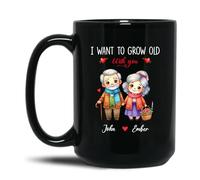 Tasse en Céramique Je Veux Vieillir avec Toi Tasse À Café Humoristique Tasses en Porcelaine Design Café Tasses pour Famille Cadeau Fêtes Idée Cadeaus 330 ML