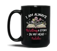 Tasse en Céramique J'Écris Une Histoire dans Ma Tête Tasse À Café Exceptionnels Café Tasses Humoristique Tasses en Porcelaine pour Papa Cadeaux Cadeau Anniversaire Cadeau Fêtes 330 ML