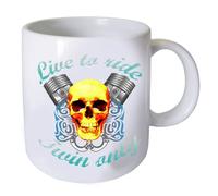 CBKREATION Tasse en céramique Live to ride jaune by Cbkreation Dim : H.9.5 cm Diam 8 cm